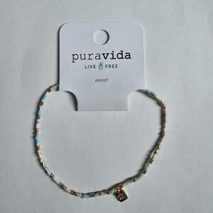 Pura Vida Multicolor Beaded Anklet